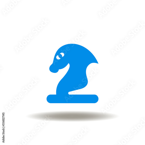 Vector illustration of horse chess figure. Icon of strategy. Symbol of planning. Tactical sign.