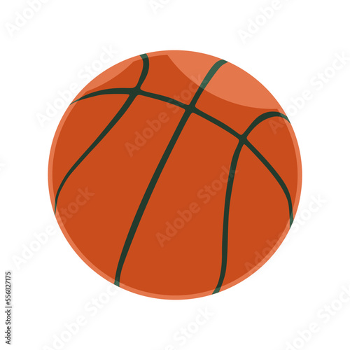 Realistic orange Basketball ball vector illustration, with popular pattern in trendy flat cartoon design style. 3d icon of sport equipment for many purposes.