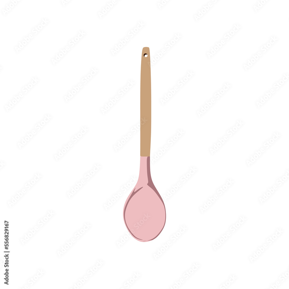 Modern pink spatula with wooden handle, vector illustration in trendy flat cartoon design style. Suitable for many purposes. Modern pink spatula with wooden handle, vector illustration in trendy flat cartoon design style. Suitable for many purposes.