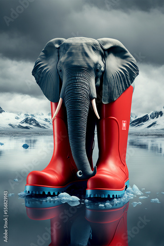 Elephant in red shoes, Generative ai