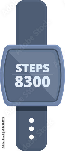 Display step icon cartoon vector. Sport app. Digital device