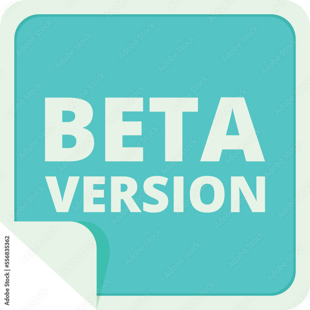 Fototapeta premium Digital beta version icon cartoon vector. Computer upgrade. Online label