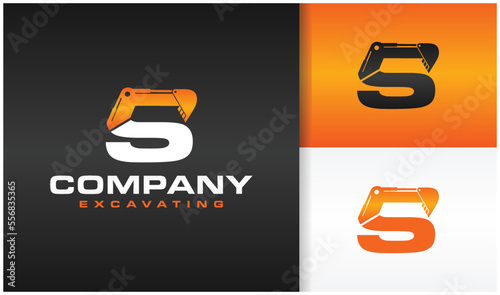 excavator letter S logo