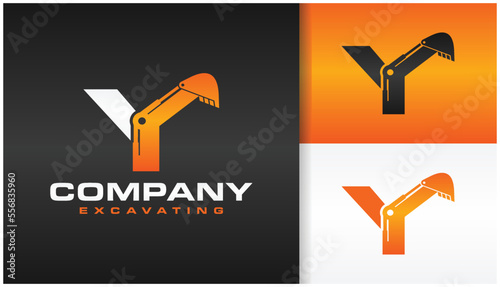 excavator letter y logo
