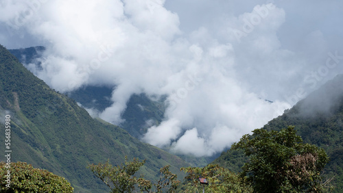 amazing mountains covered with clouds in the andes of the ecuadorian cordillera