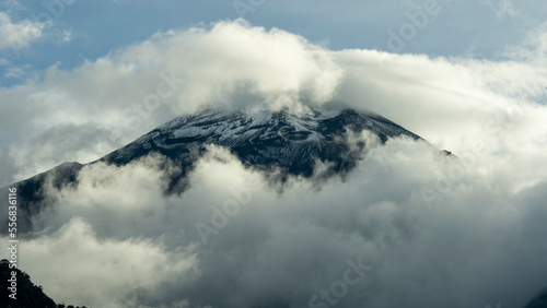 amazing mountains covered with clouds in the andes of the ecuadorian cordillera