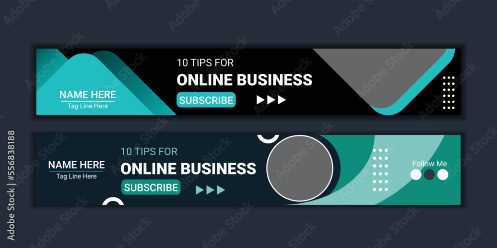 Corporate Busines Youtube banner channel art Stock Vector | Adobe Stock