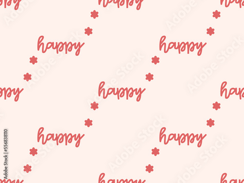 Happy cartoon character seamless pattern on pink background © Eakkarach