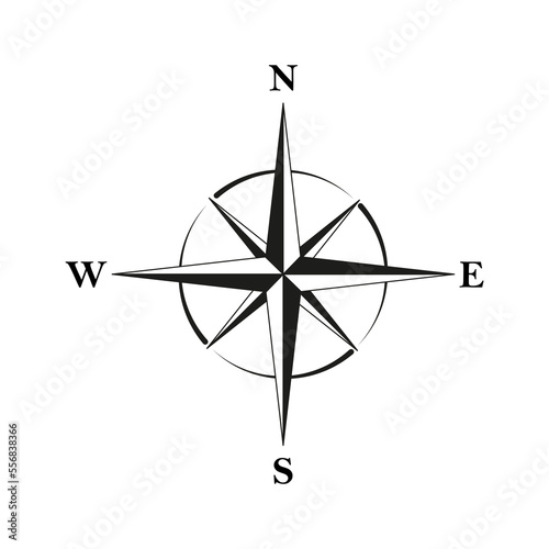 Compass sign. Star icon. Vector illustration. stock image.