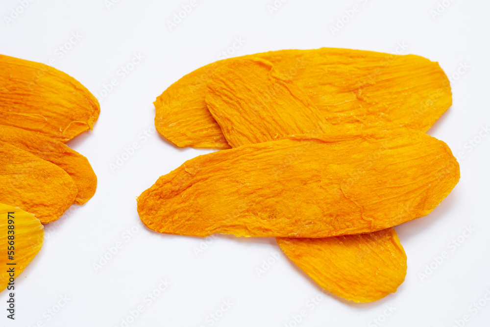 Dried mango on white background Dried mango on white background