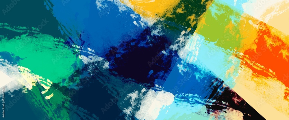 Obraz premium Abstract colorful ink paint grunge banner background template.