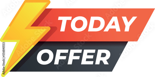 Flash today deal icon cartoon vector. Sale offer. Label price photo