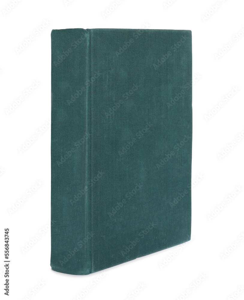 One old hardcover book isolated on white One old hardcover book isolated on white