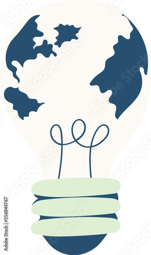 Earth hour light bulb illustration