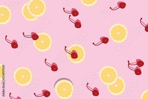 Fototapeta Naklejka Na Ścianę i Meble -  Cherry Lemonade Wallpaper