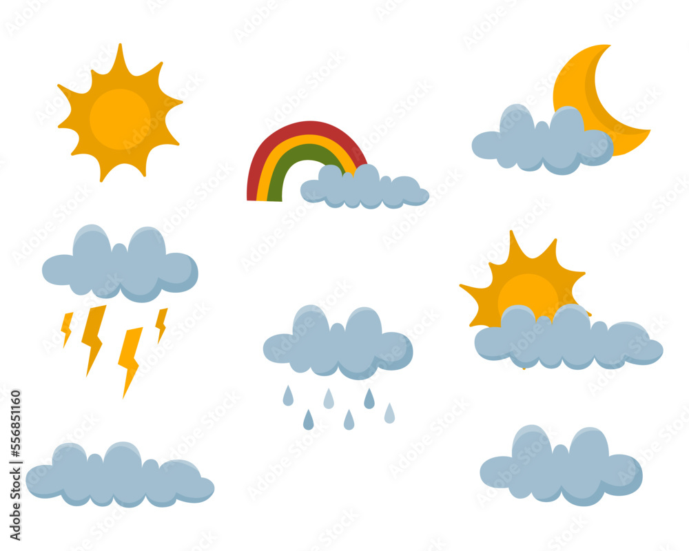 weather icon illustration vector flat weather icon illustration vector flat