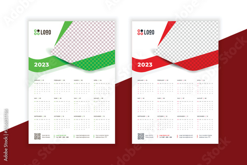 2023 wall Calendar new year vector illustration. The week starts on Monday. Annual calendar 2023 template. Planner 2023 year. English calendar template. corporate Wall calendar in a minimalist style.