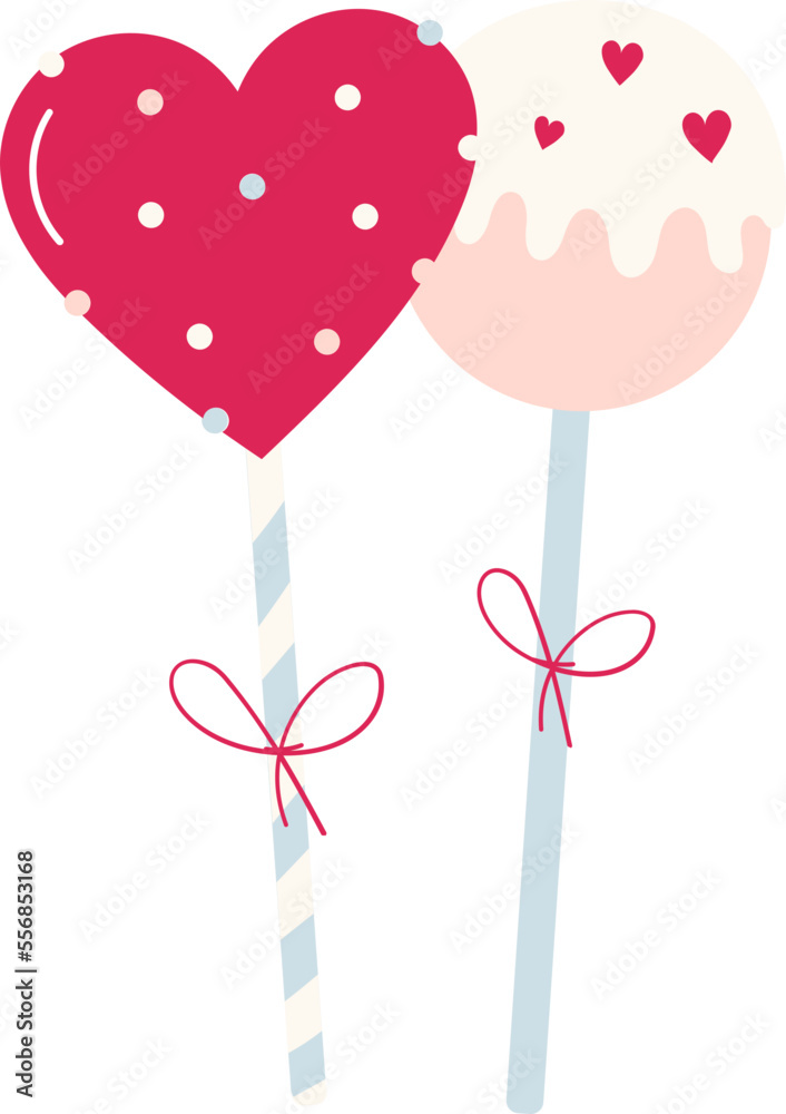 Valentine cake pops illustration