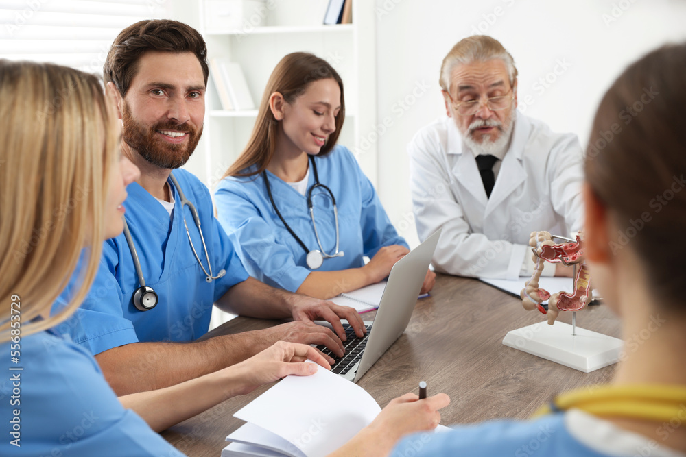 Doctor and interns on lecture in university Doctor and interns on lecture in university