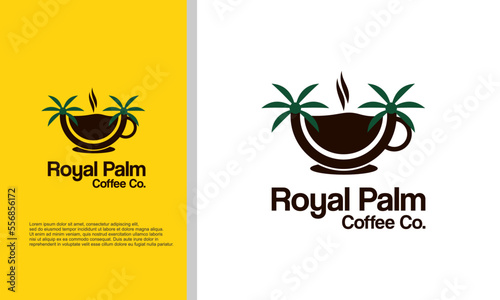 logo illustration vector graphic of palm tree cafe