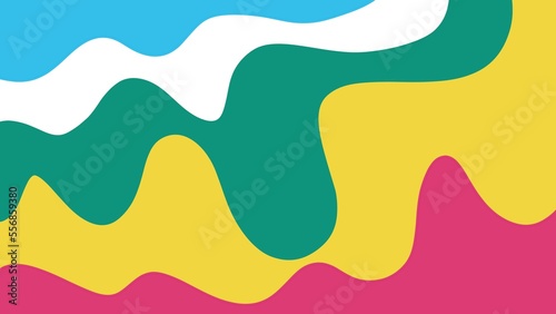 Aesthetic blue teal yellow magenta backgrounds and textures with colorful abstract art. minimalist presentation design with organic shapes. retro psychedelic style and Groovy hippie 70s background