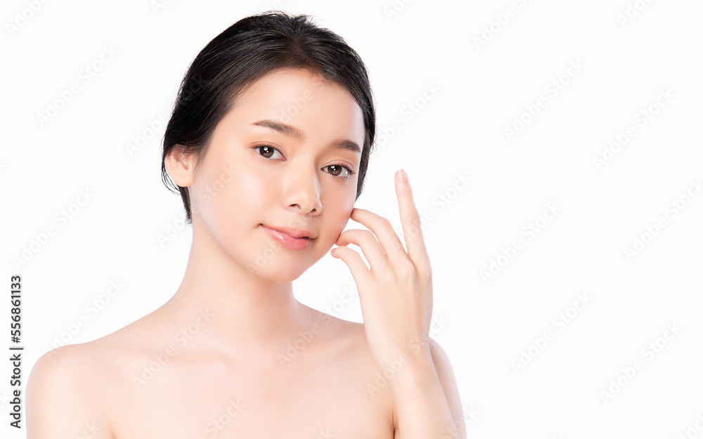 Beautiful young asian woman with clean fresh skin on white background, Face care, Facial treatment, Cosmetology, beauty and spa, Asian women portrait. Beautiful young asian woman with clean fresh skin on white background, Face care, Facial treatment, Cosmetology, beauty and spa, Asian women portrait.