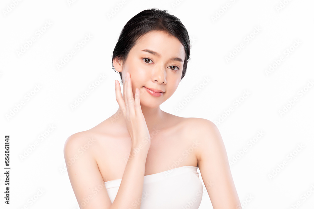 Beautiful young asian woman with clean fresh skin on white background, Face care, Facial treatment, Cosmetology, beauty and spa, Asian women portrait. Beautiful young asian woman with clean fresh skin on white background, Face care, Facial treatment, Cosmetology, beauty and spa, Asian women portrait.