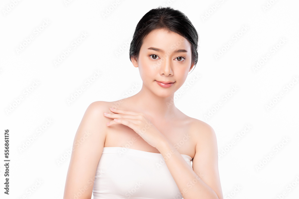 Beautiful young asian woman with clean fresh skin on white background, Face care, Facial treatment, Cosmetology, beauty and spa, Asian women portrait. Beautiful young asian woman with clean fresh skin on white background, Face care, Facial treatment, Cosmetology, beauty and spa, Asian women portrait.