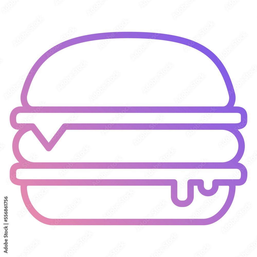 Illustration of Burger design Icon Illustration of Burger design Icon