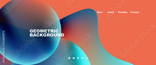 Flowing gradient colors and round elements and circles. Vector illustration for wallpaper, banner, background, leaflet, catalog, cover, flyer
