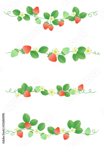 Vector illustration of the strawberry border.