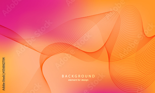 Abstract gradient background. Wave element for design. Digital frequency track equalizer. Stylized line art. Colorful shiny wave with lines created using blend tool. Curved wavy smooth stripe. Vector.