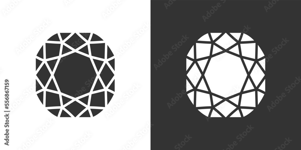 Diamond Icon on Black and White Vector Backgrounds Diamond Icon on Black and White Vector Backgrounds