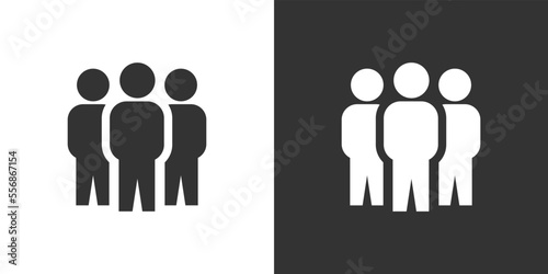 People vector icon. Crowd with person, team, member, staff and human