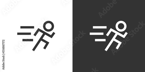 People, run man, fast run, person, team, member, staff and human vector icon.