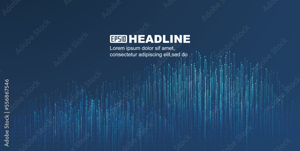 Bouncing particles and lines of Internet technology big data background