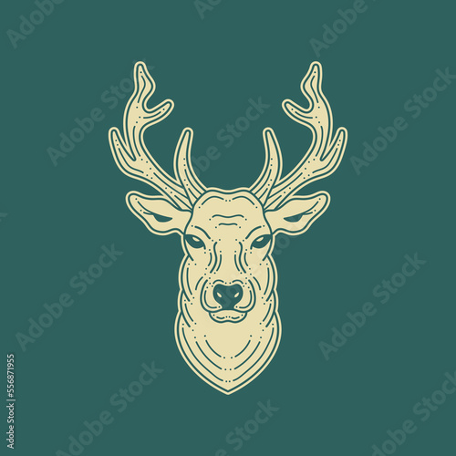 Deer head line art