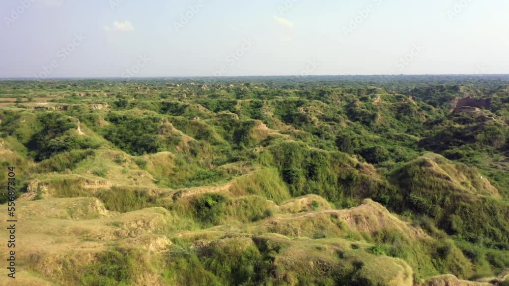 An Aerial shot of Chambal at Madhya Pradesh, India An Aerial shot of Chambal at Madhya Pradesh, India