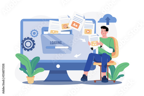 Data Transfer Illustration concept on white background
