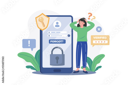 Forgot The Password Illustration concept on white background
