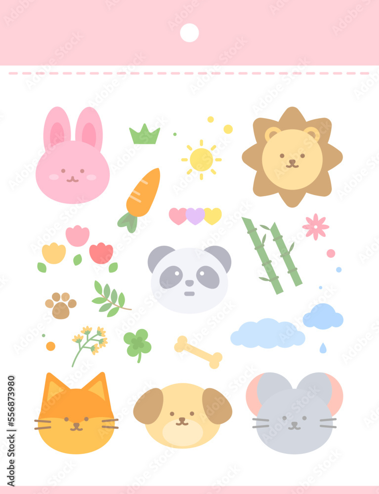 Easy-to-use hand drawing sticker illustration 
