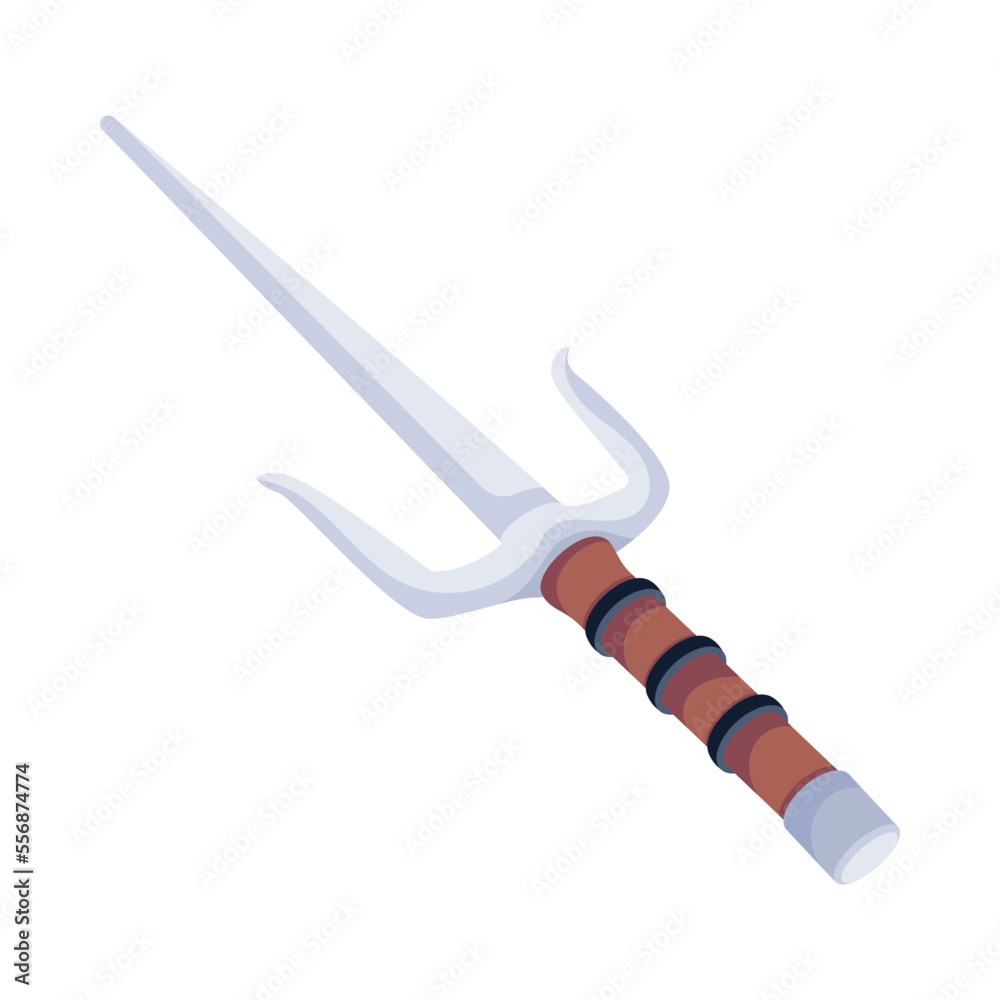 Naklejka premium A handy flat icon of kusarigama weapon