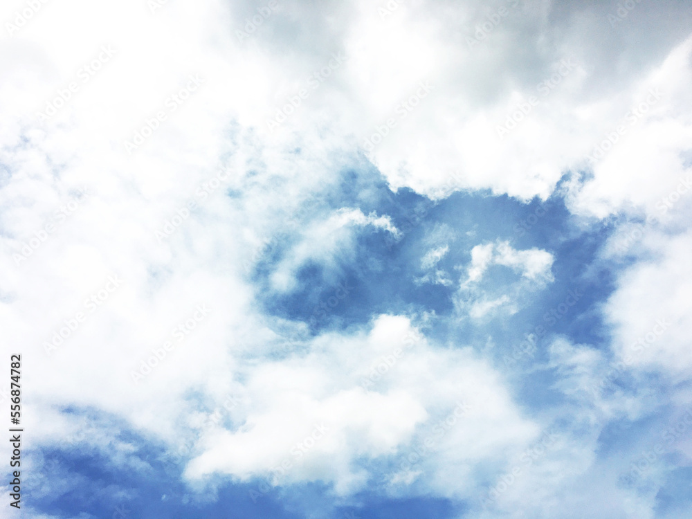 Fototapeta premium White clouds and blue sky background