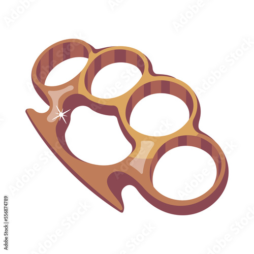 Grab a flat icon of steel knuckles