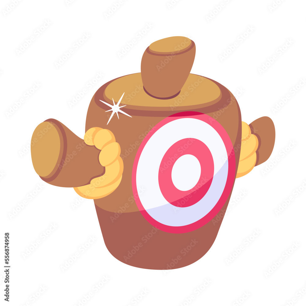 An editable flat icon of gong 