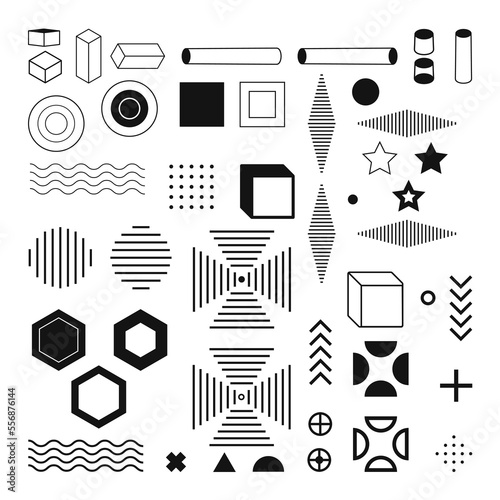 Vector pattern hipster abstract. form geometric line and variety shapes
