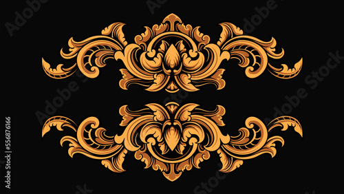 Beautiful carved decorative ornaments Vector design for elements, editable colors