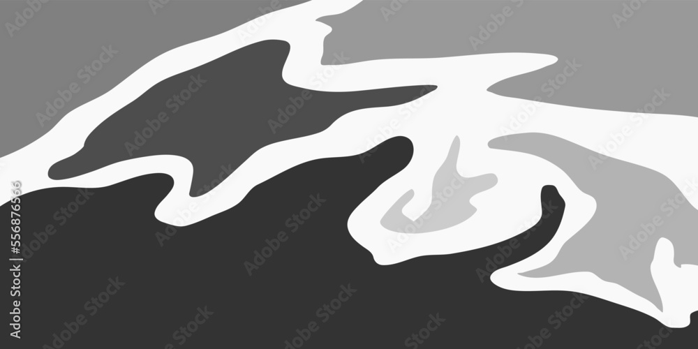 Obraz premium Decorative wavy abstract wallpaper pattern using monochrome tones in the design. Vector illustration. Cover layout template.