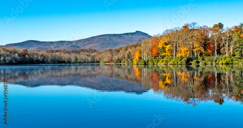 julian price lake and granfather mountain autumn season photo