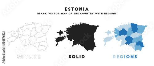 Estonia map. Borders of Estonia for your infographic. Vector country shape. Vector illustration.